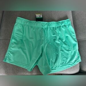 Nike Green Athletic Shorts Lightweight Elastic Waist
